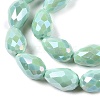 Opaque Solid Color Electroplate Glass Beads Strands LS-EGLA-N013-P10mm-B14-3