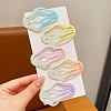 5Pcs 5 Colors Alloy Snap Hair Clips for Girl PW-WGE2ADA-07-1