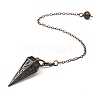 Rack Plating Brass Cone Dowsing Pendulum Pendants AJEW-G064-01-5