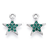 Platinum Plated Alloy Charms PALLOY-T073-06P-01-RS-2