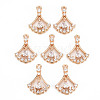 Rack Plating Brass Micro Pave Clear Cubic Zirconia Charms KK-T060-15-RS-1