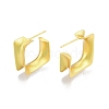 Rack Plating Brass Square Stud Earrings EJEW-G322-06MG-2