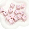 Acrylic Square Floral Beads PW-WGD1F08-07-1