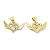 Brass Pave Cubic Zirconia  Pendants KK-Z028-07G-2