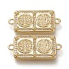 Brass Micro Pave Cubic Zirconia Links Connectors ZIRC-F116-20-G-1