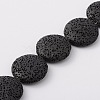 Lentil Synthetic Lava Rock Beads Strands G-N0100-18-1