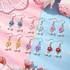 6 Pairs 6 Colors Natural Shell Pearl Beads & Glass Seed Dangle Earrings EJEW-MZ00310-2