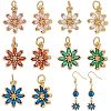 HOBBIESAY 10Pcs 5 Colors Rack Plating Brass Micro Pave Cubic Zirconia Charms ZIRC-HY0001-03-1