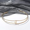 Iron Open Cuff Choker Necklaces for Women NJEW-M085-02G-1