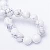 Round Natural Howlite Bead Strands G-R345-8mm-18-3