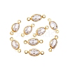 Brass Clear Cubic Zirconia Connector Charms KK-T070-09C-1