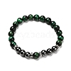 Natural Tiger Eye(Dyed) Beads Stretch Bracelets Set BJEW-JB06653-03-2