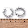 Flower Brass ABS Imitation Pearl Hoop Earrings EJEW-R016-22P-3