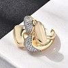Brass Micro Pave Clear Cubic Zirconia Cuff Rings for Women RJEW-H262-01G-3