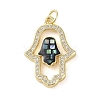 Brass Micro Pave Clear Cubic Zirconia Pendants KK-Q813-04G-2