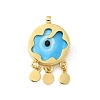 Rack Plating Handmade Evil Eye Lampwork Pendants KK-F838-01D-G-1