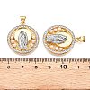 Brass Micro Pave Cubic Zirconia with ABS Imitation Pearl Pendants KK-T070-18G-3