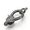 Brass Micro Pave Cubic Zirconia Lobster Claw Clasps ZIRC-S058-17B-1