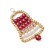 Glass Pearl Beads Pendants PALLOY-JF03120-02-3