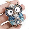 Owl Alloy Rhinestone Keychain PW-WG99278-01-2