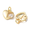 Brass Micro Pave Clear Cubic Zirconia Pendants KK-Q031-44G-06-2