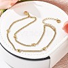 304 Stainless Steel Double-Layer Curb Chains Bracelets for Women BJEW-C089-13G-2