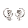 Non-Tarnish 3 Pairs 304 Stainless Steel Moon Cat Stud Earrings for Women EJEW-K279-05P-3