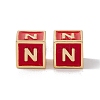 Rack Plating Brass Enamel Beads KK-B060-04G-03N-2
