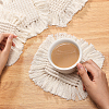 CHGCRAFT Hand-Woven Cotton Rope Placemat Simple Tassel Coasters AJEW-CA0002-13-3