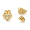 Rack Plating Brass Micro Pave Clear Cubic Zirconia Stud Earrings EJEW-K299-01G-Q-4