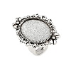 Vintage Adjustable Iron Finger Ring Components Alloy Cabochon Bezel Settings PALLOY-Q300-10AS-NR-4