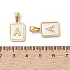 26Pcs Letter A~Z Ion Plating(IP) 304 Stainless Steel Pave Shell Pendants STAS-G327-01G-4