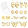 SUNNYCLUE 80PCS 8 Style Brass Filigree Joiners Links KK-SC0002-48-1