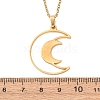 304 Stainless Steel Double Hollow Moon Pendant Cable Chain Necklaces for Men Women NJEW-K308-01E-G-5