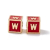Rack Plating Brass Enamel Beads KK-B060-04G-03W-2