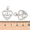 Brass Micro Pave Clear Cubic Zirconia Pendants CU-CBA3D67-05C-P-3