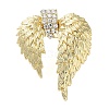 Wing Alloy Rhinestone Adjustable Rings for Women RJEW-K277-04G-3