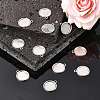 Tibetan Style Antique Silver Alloy Flat Round Pendant Cabochon Settings TIBEP-M022-28AS-3