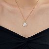 Brass White Enamel Turtle Pendant Dapped Chain Necklaces for Women FJ9996-1-1