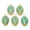 Brass Enamel Pendants X1-KK-S345-179-T-1