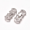 Brass Micro Pave Clear Cubic Zirconia Fold Over Clasps ZIRC-I038-26P-1