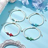 4Pcs Dyed Synthetic Turquoise Braided Bead Bracelets for Women BJEW-TA00565-1