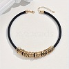 Bohemian Style Alloy Multiple Ring Waxed Cord Choker Necklaces for Women FS-WGCCD3B-01-5