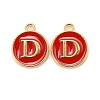 Golden Plated Alloy Enamel Charms ENAM-S118-03D-1