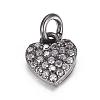 Brass Micro Pave Cubic Zirconia Charms ZIRC-P060-41B-1