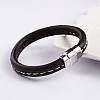 Simple Style Leather Cord Bracelets BJEW-P128-07-2