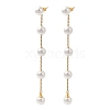 304 Stainless Steel with Plastic Pearl Stud Dangle Earrings EJEW-Q386-02B-G-1