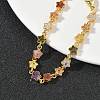 Star Brass Pave Cubic Zirconia Link Chain Bracelets for Women BJEW-P385-03G-2
