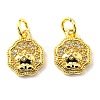 Rack Plating Brass Micro Pave Cubic Zirconia Charms KK-D036-15G-2