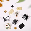 4Pcs 4 Style Abstract Face Alloy Enamel Brooch JEWB-SZ0001-22-4